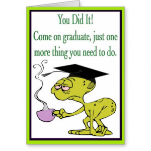 Funny Alien Graduation Card With Mortarboard