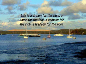 Wise Quotes About Life Experiences: Life Is A Dream For The Wise Quote ...