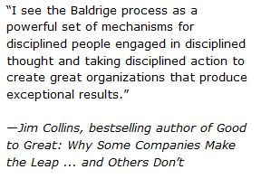 ... author of Good to Great quote on Baldrige Performance Excellence