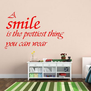 Prettiest Smile Quote Woman Wall Sticker Art Home Decoration Design ...