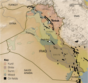 iraq oil fields map