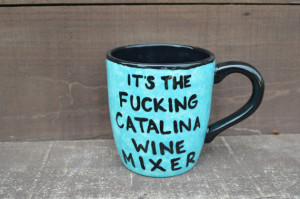 Catalina Wine Mixer - 28 oz. Handpainted Ceramic Coffee Mug - Step ...