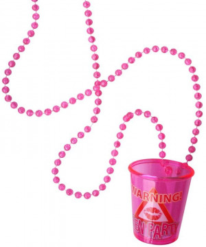 Warning Hen Party Shot Glass Necklace