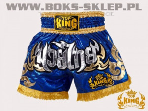 top king max muay thai blue shorts