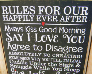 Rules For Our Happily Ever After -Happy Marriage typography word art ...