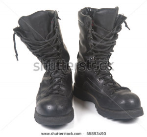 leather military boots