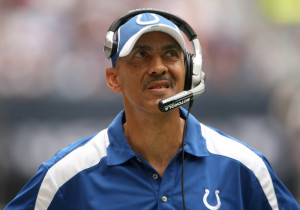 Tony Dungy Head coach Tony Dungy of the Indianapolis Colts walks on