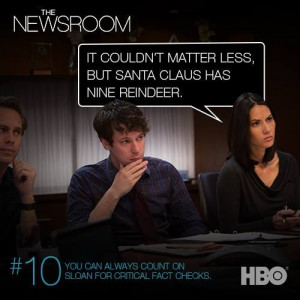 Newsroom Lesson 10: You can always count on Sloan for critical fact ...