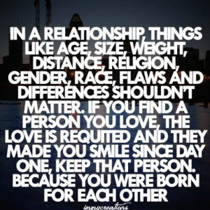 In A Relationship Things Like Age, Sixe, Weight, Distance, Religion ...