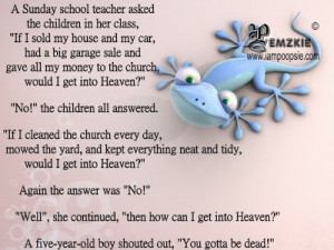 Sunday school teacher asked