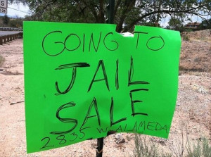 Adding humor to sell your old crap, Genius yard sale signs