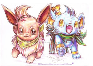 PMD - Eevee and Shinx by ManiacalMew