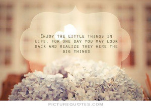 ... may look back and realize they were the big things Picture Quote #1