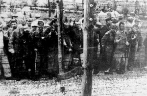 Russian POWs shown after Majdanek was liberated