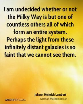 Johann Heinrich Lambert I am undecided whether or not the Milky Way