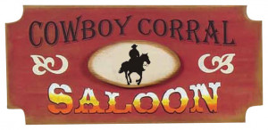 Cowboy Corral Saloon Rustic Western Wood Sign rustic-novelty-signs