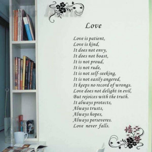 Free shipping English character Wall stickers decor 85*160CM romantic ...