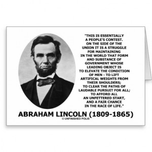 Abraham Lincoln People's Contest Union Race Life Greeting Cards