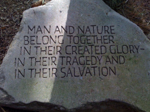 Paul Tillich quote on stone in New Harmony, IN)
