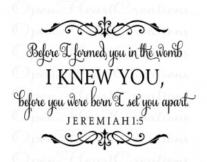 Before I Formed You in the Womb Christian Scripture Wall Decal ...