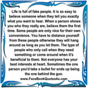 facebook quotes and sayings about fake people