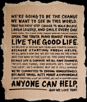 Quotes About Homelessness And Hope ~ Do One Thing - Quotes for a ...