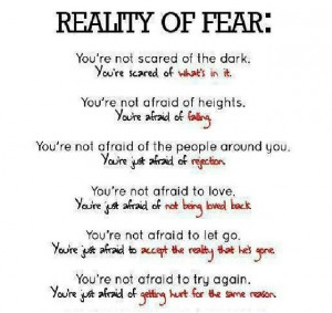 The reality of fear, quote