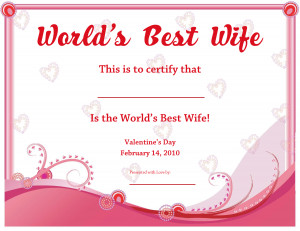 Worlds Best Wife Certificate by MissPowerPoint