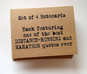 RUNNING marathon distance quotes blank note cards set unique birthday ...