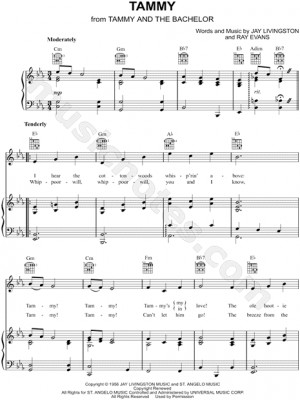 Download sheet music for Tammy and the Bachelor and print it instantly ...