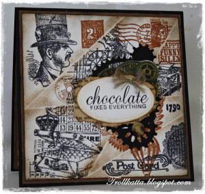 Steampunk with Grid-Technique background