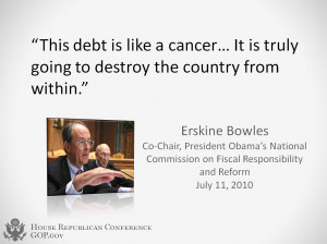 Debt - Erskine Bowles Quote