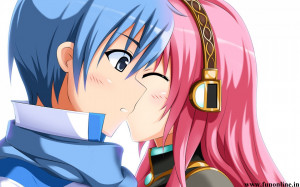 animated couple romantic kiss