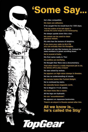Top Gear Stig Some Say Poster