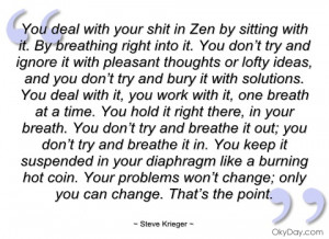 you deal with your shit in zen by sitting steve krieger