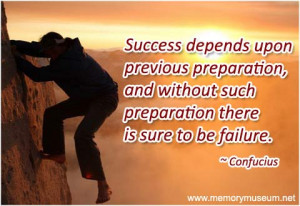 success depends upon previous preparation and without such preparation