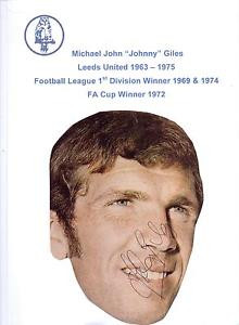 JOHNNY GILES LEEDS UNITED 1963 1975 ORIGINAL HAND SIGNED PICTURE