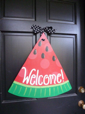 Watermelon Wooden Door Hanger. $55.00, via Etsy.