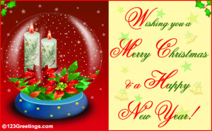 merry christmas and happy new year card 2012