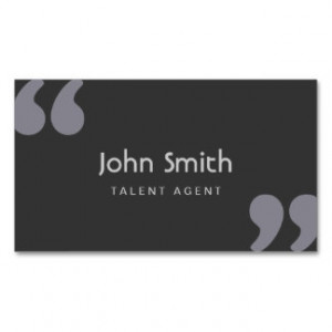 Simple Quotation Marks Talent Agent Business Card