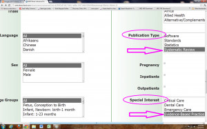 Scroll down and choose Systematic Review and Evidence-Based Practice