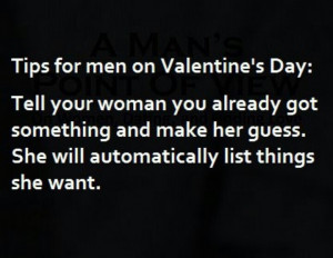 Tips for men on Valentines Day.