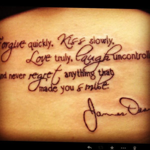James Dean tattoo quote