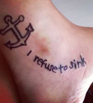 Ankle Quote Tattoos A cool looking ankle tattoo
