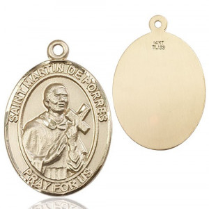 St. Martin de Porres Medal - 14K Yellow Gold