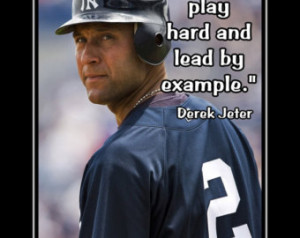 Baseball Poster Derek Jeter Poster NY Yankees Fan Photo Quote Wall Art ...