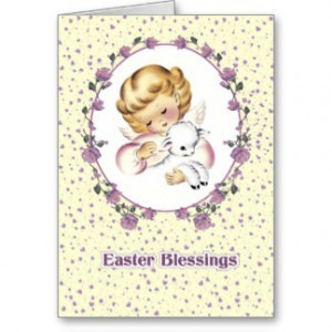 Little Angel With Lamb.christian Easter Cards
