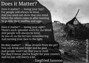 Siegfried Sassoon was an English poet and decorated soldier during WWI ...