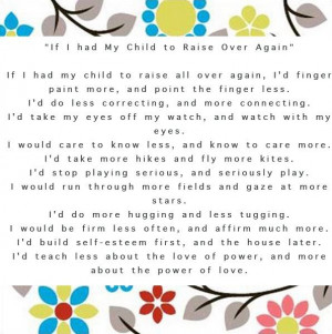 If I Had My Child To Raise Over Again