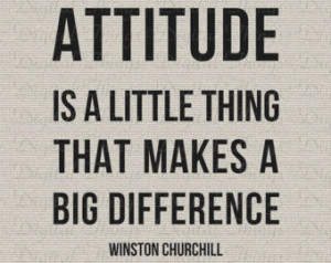 Winston Churchill Attitude Quote Printable Typography Digital Download ...